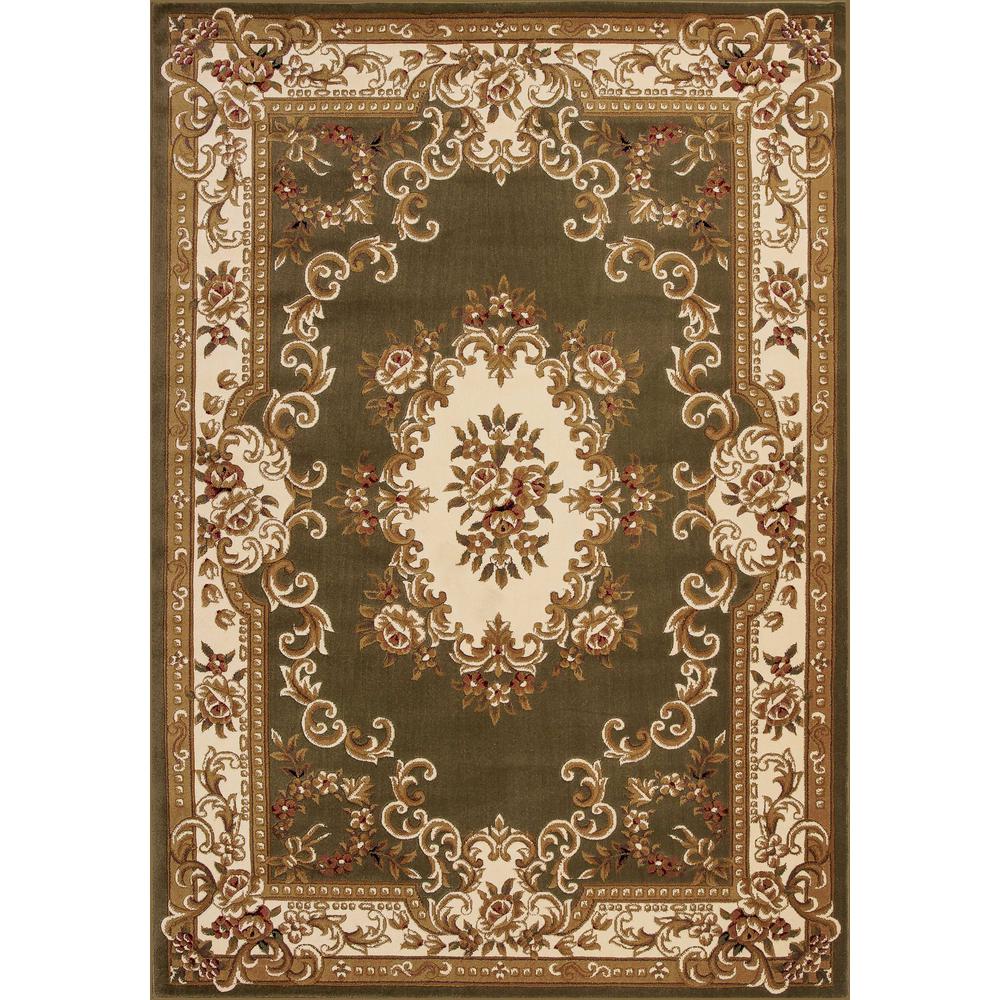 7' x 10'  Polypropylene Greenor Ivory Area Rug - 349696. Picture 1