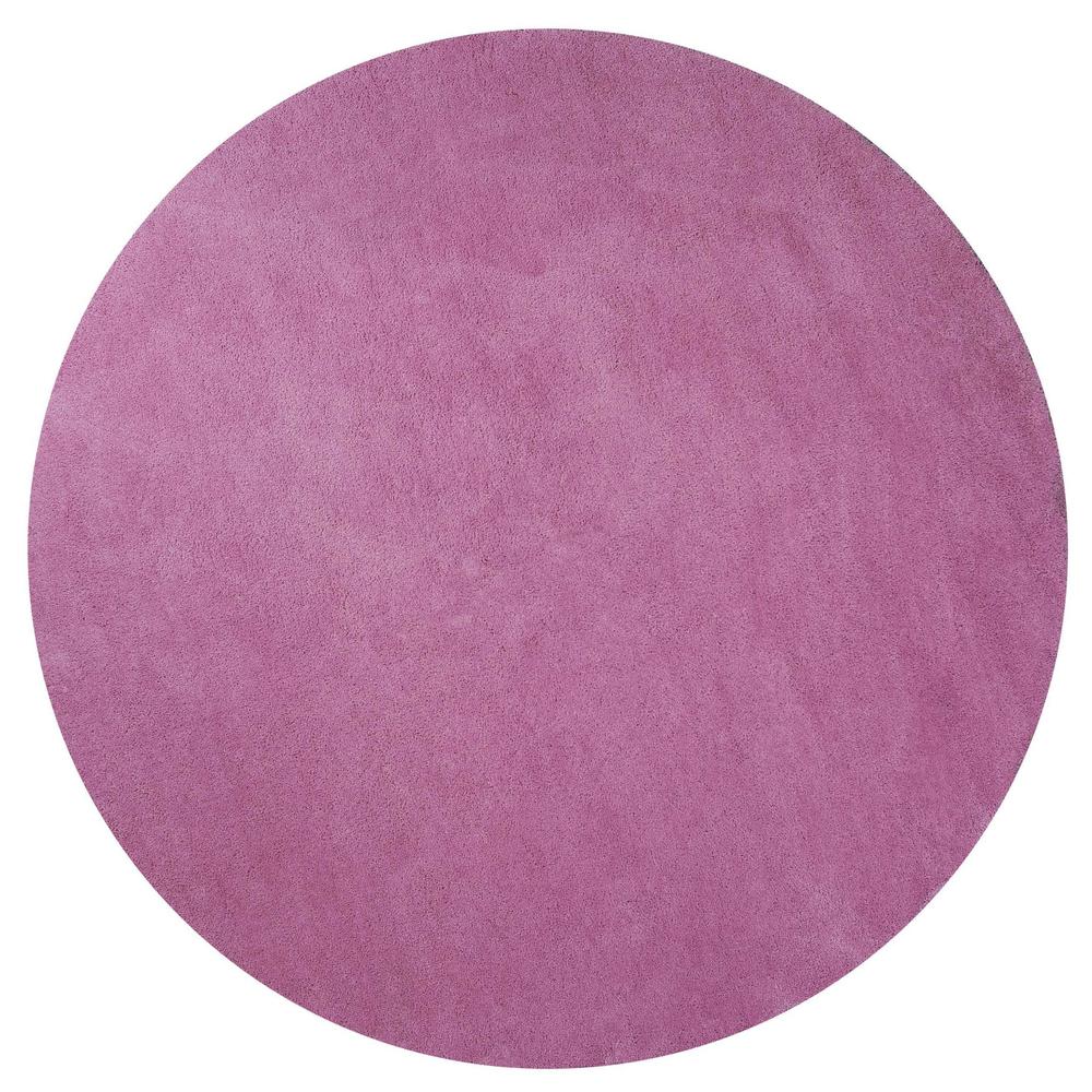 8' Hot Pink Round Indoor Shag Rug - 349766. Picture 1