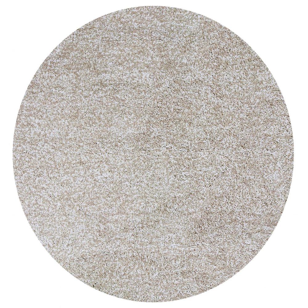 8' Round  Polyester Ivory  Heather Area Rug - 349769. Picture 1