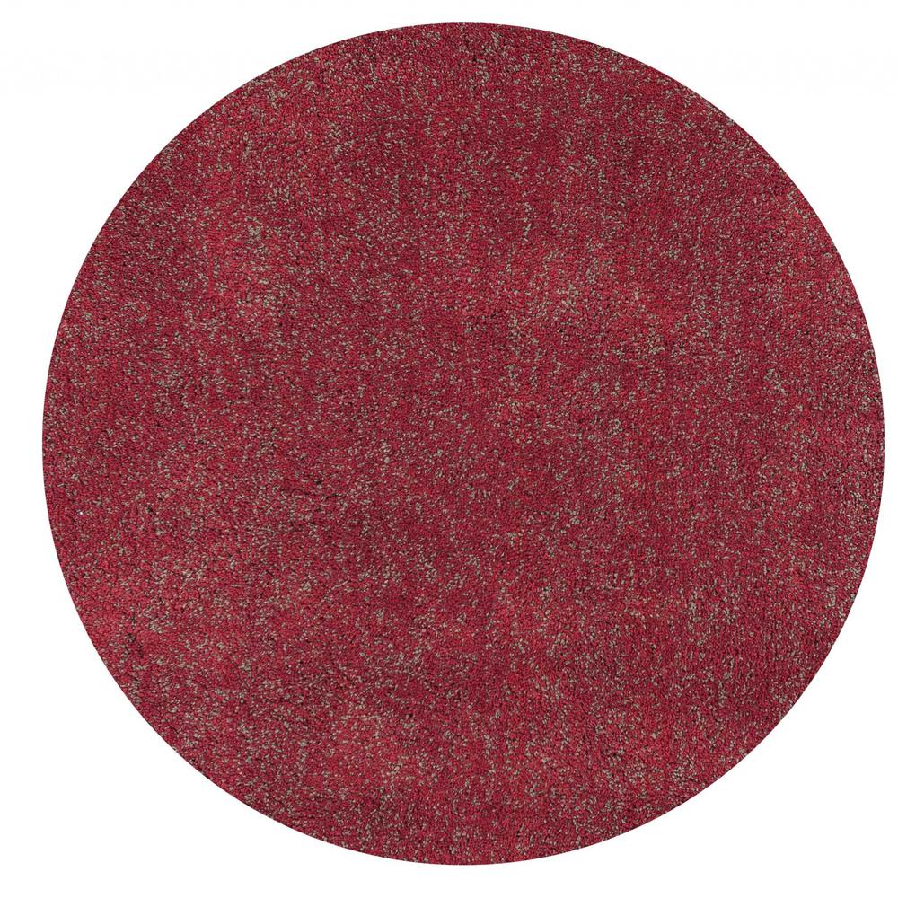 8' Round  Polyester Red Heather Area Rug - 349773. Picture 1