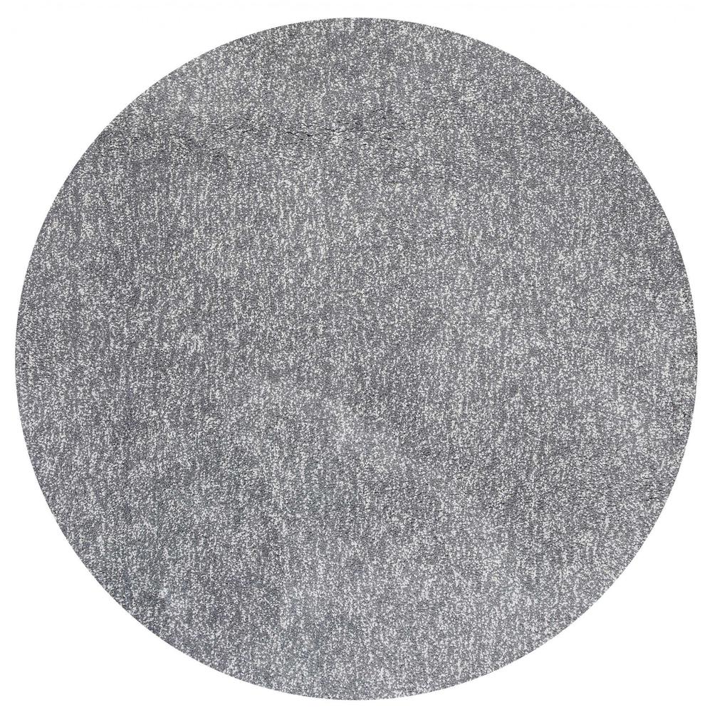 8' Grey Heather Round Indoor Shag Rug - 349774. Picture 1