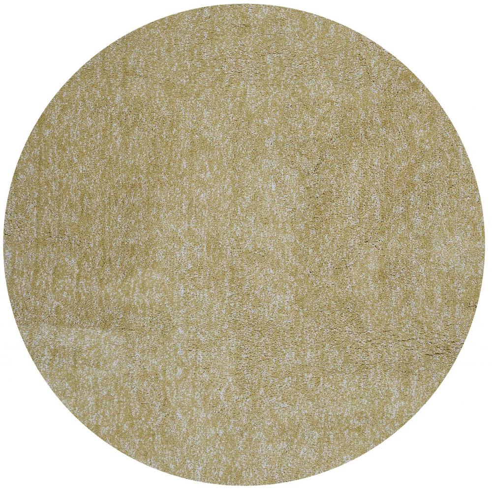 8' Round  Polyester Yellow Heather Area Rug - 349775. Picture 1