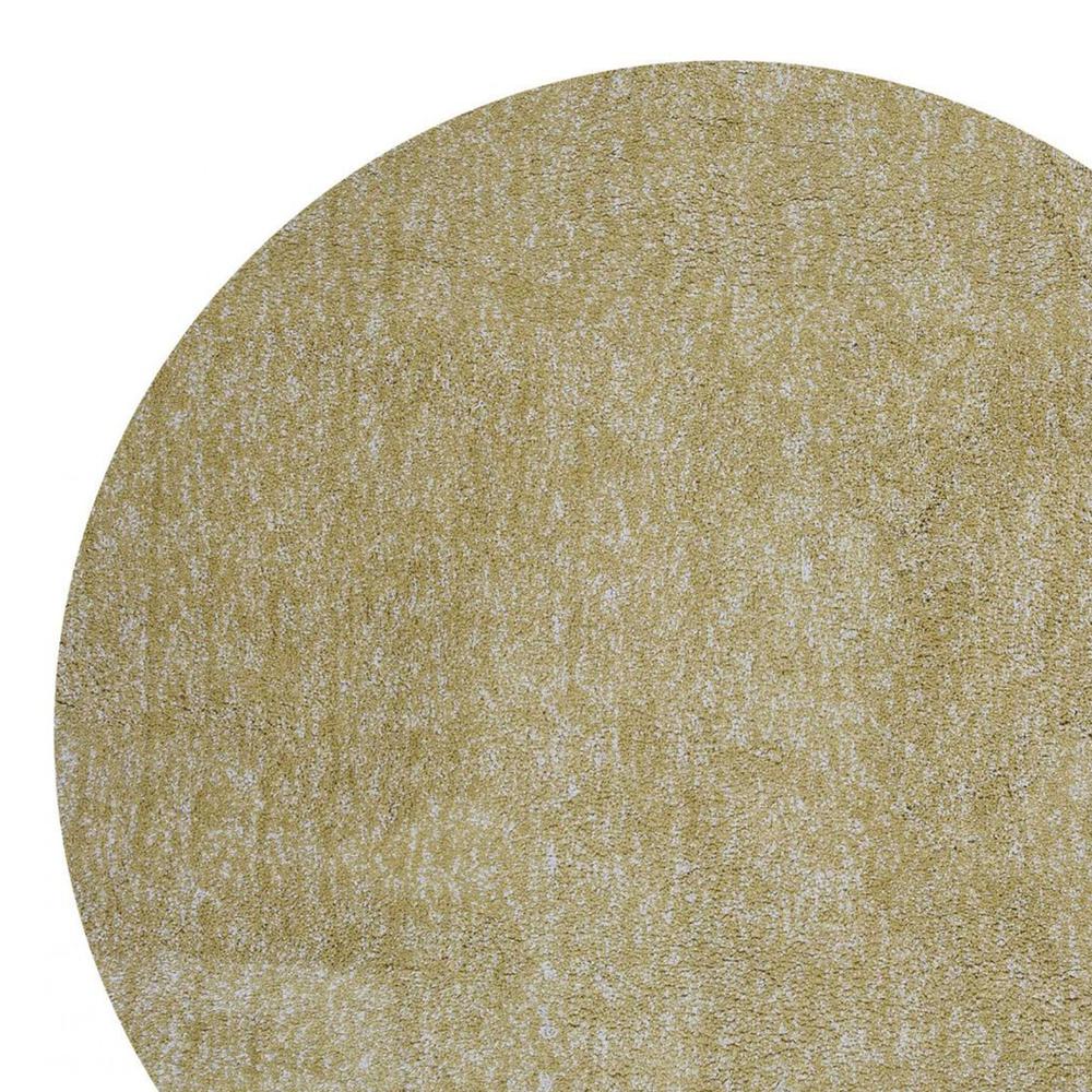 8' Round  Polyester Yellow Heather Area Rug - 349775. Picture 2