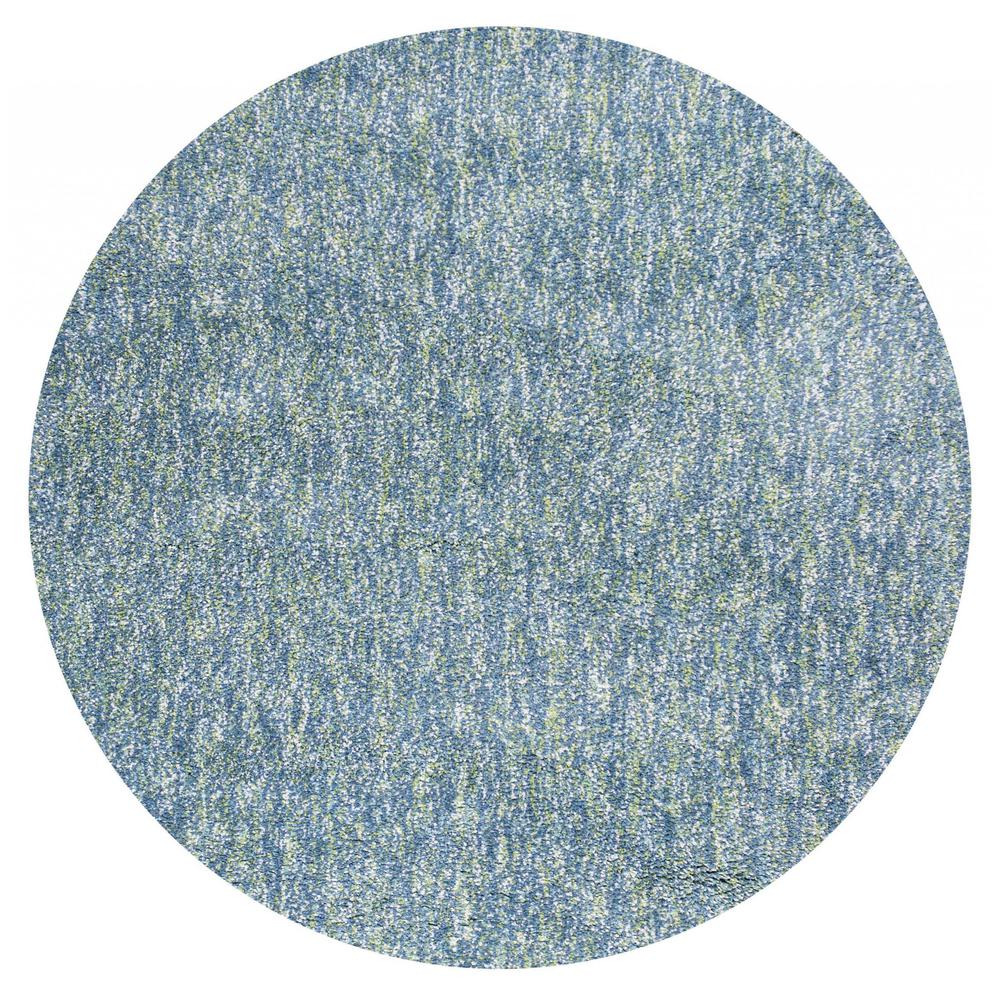 8' Round  Polyester Seafoam Heather Area Rug - 349777. Picture 1