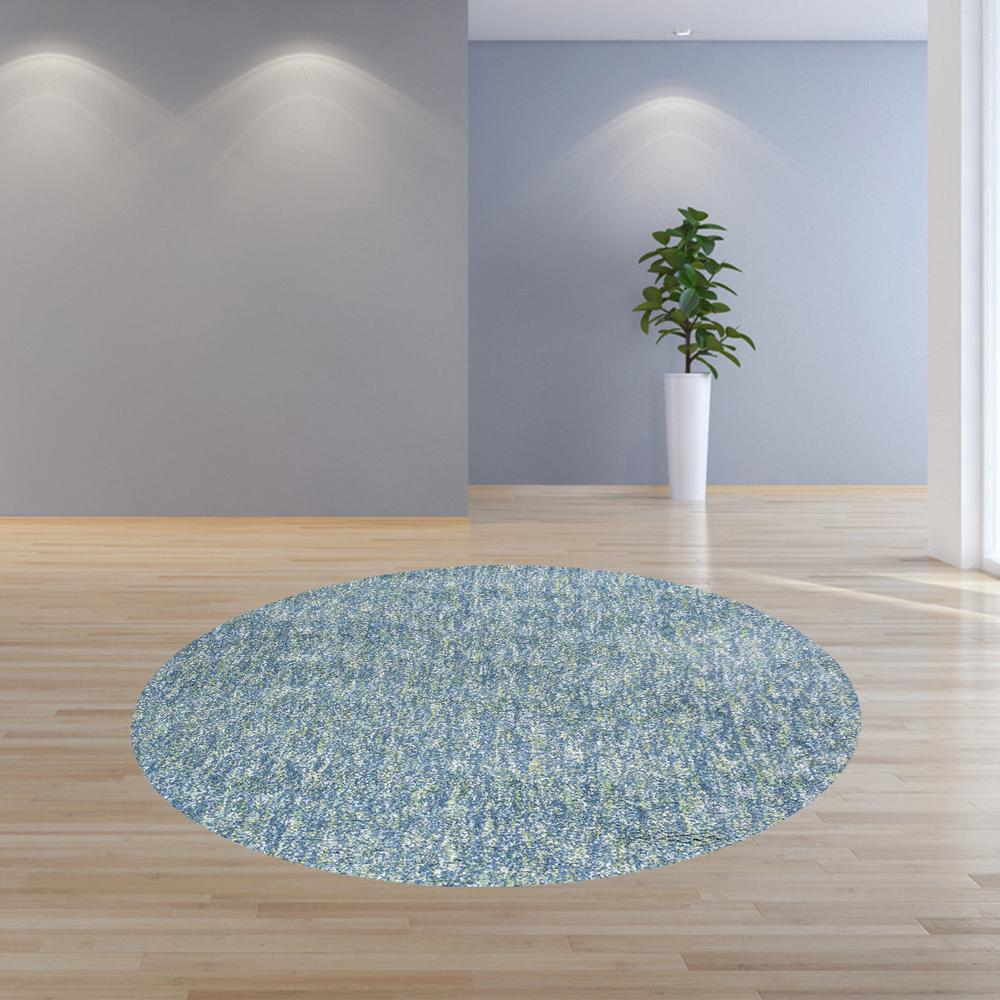8' Round  Polyester Seafoam Heather Area Rug - 349777. Picture 4