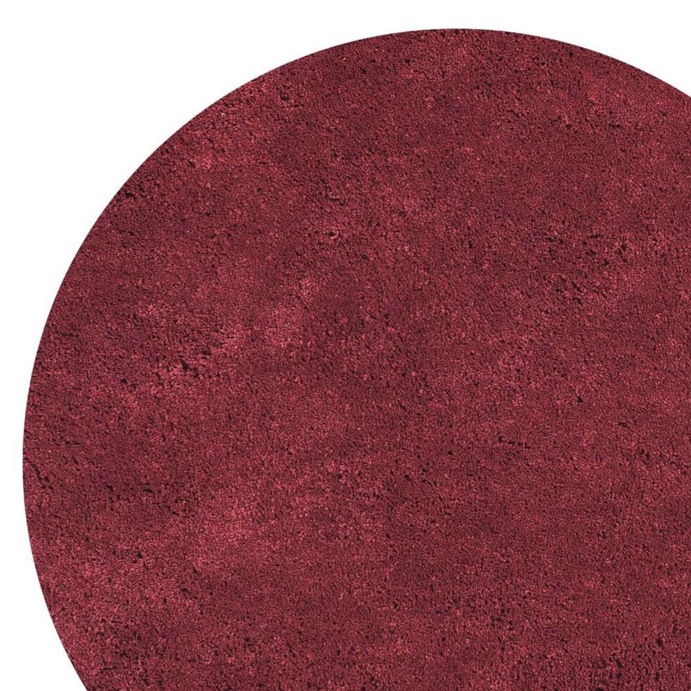 8' Red Round Indoor Shag Rug - 349782. Picture 2