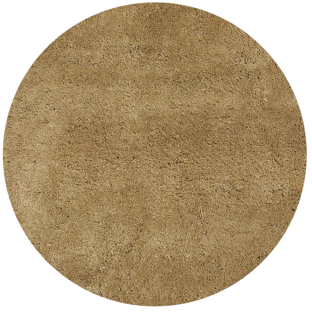 8' Round  Polyester Gold Area Rug - 349785. Picture 1