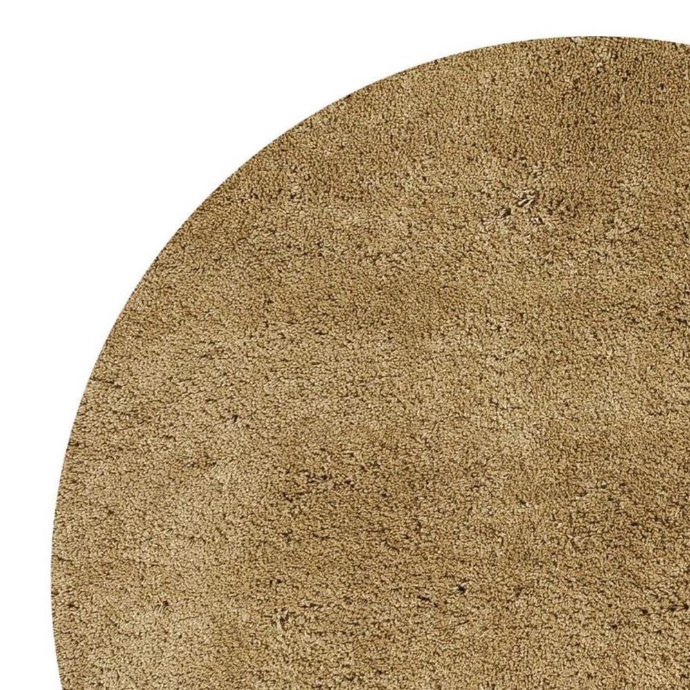 8' Round  Polyester Gold Area Rug - 349785. Picture 2