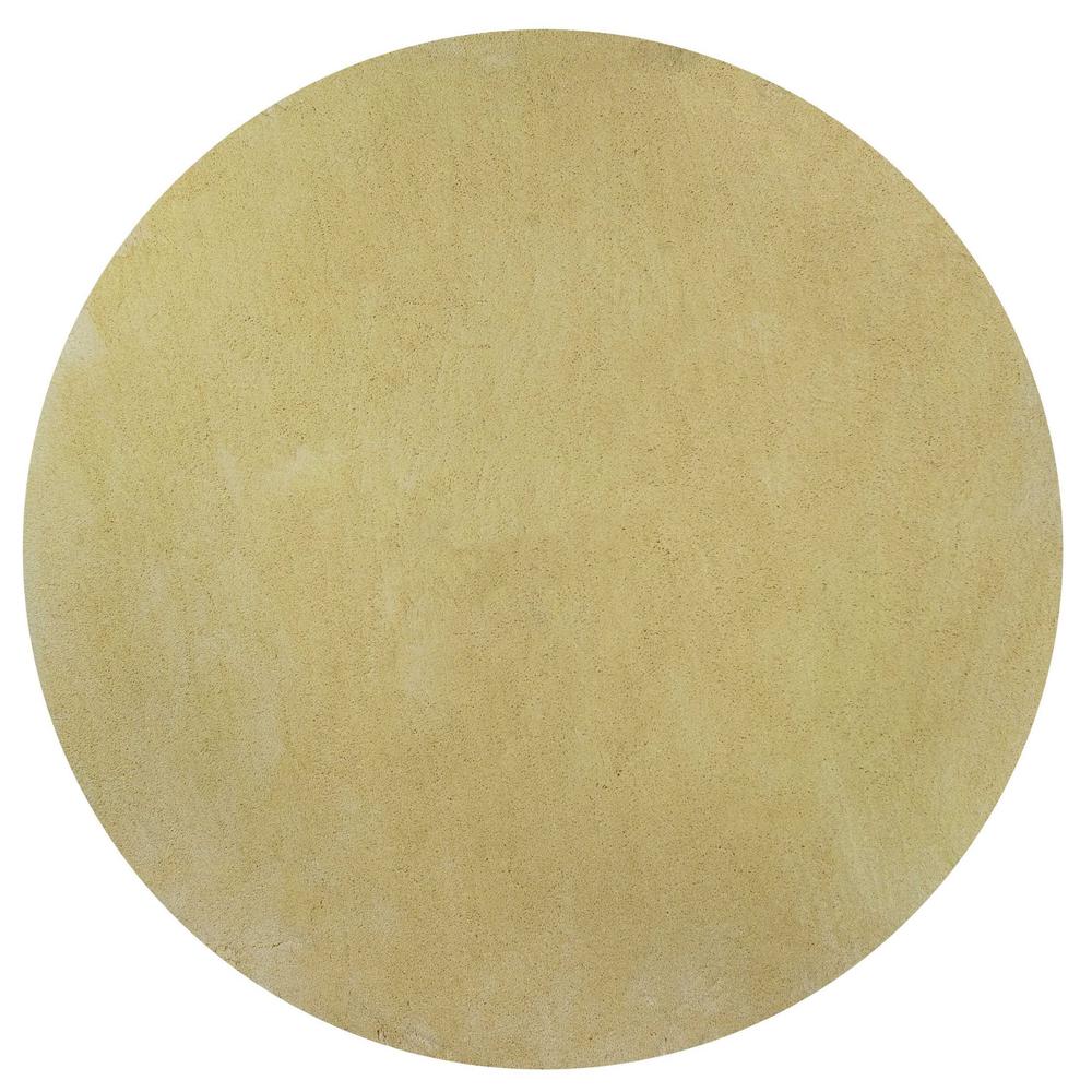 8' Canary Yellow Round Indoor Shag Rug - 349788. Picture 1