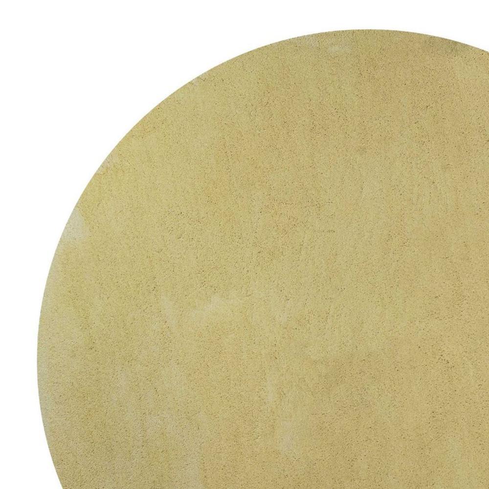 8' Canary Yellow Round Indoor Shag Rug - 349788. Picture 2