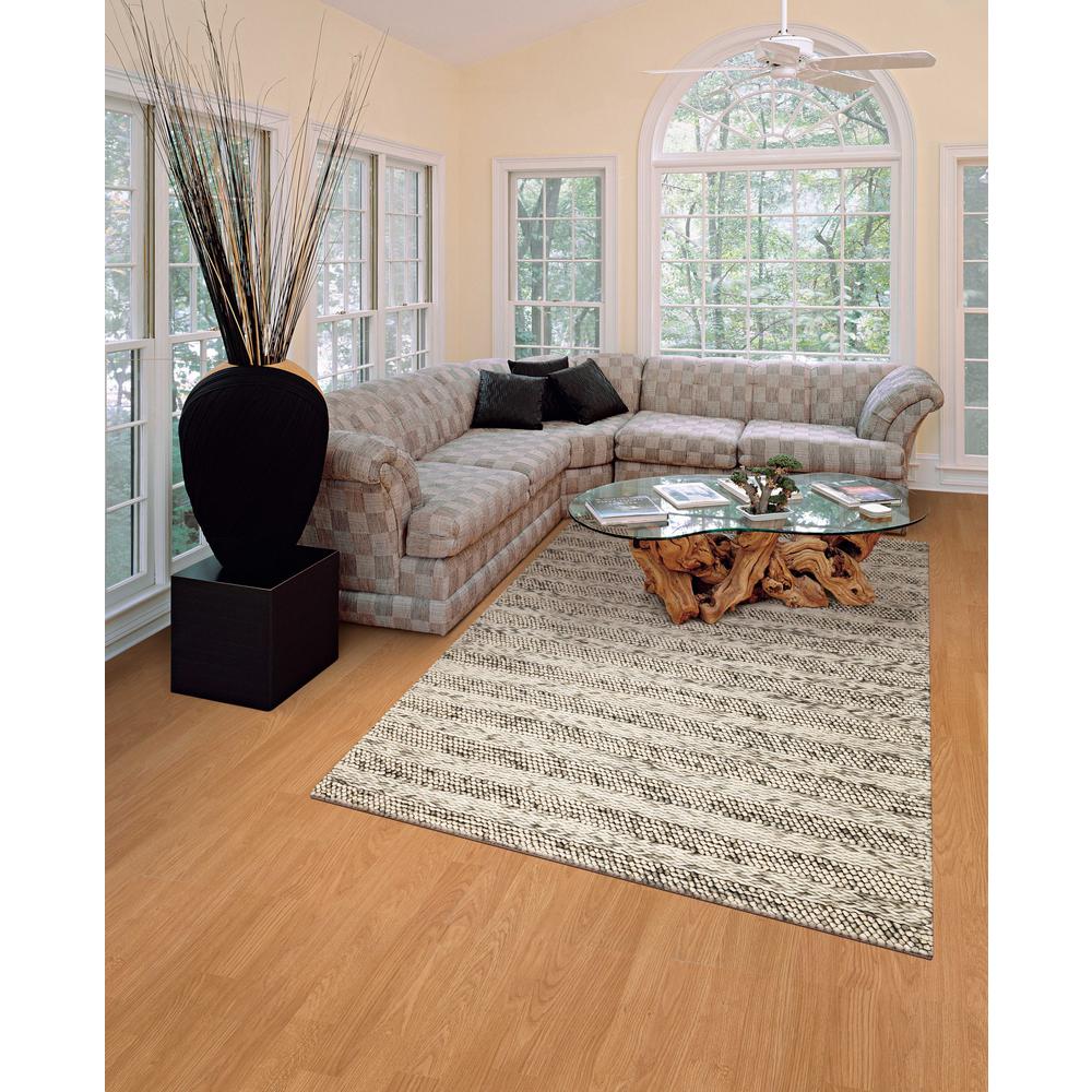 5' x 7'  Wool Grey Area Rug - 349790. Picture 4