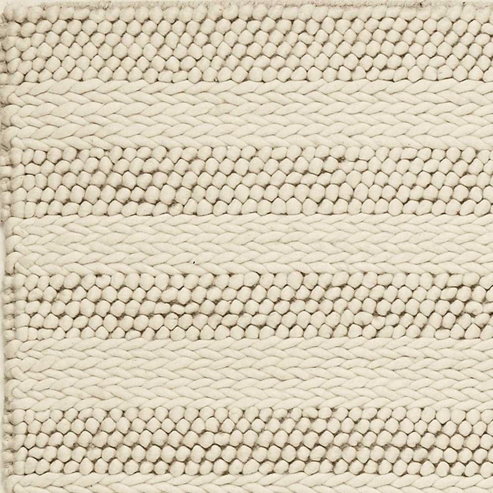 5'x7' White Ivory Hand Woven Knobby Cornish Stripe Indoor Area Rug - 349791. Picture 2