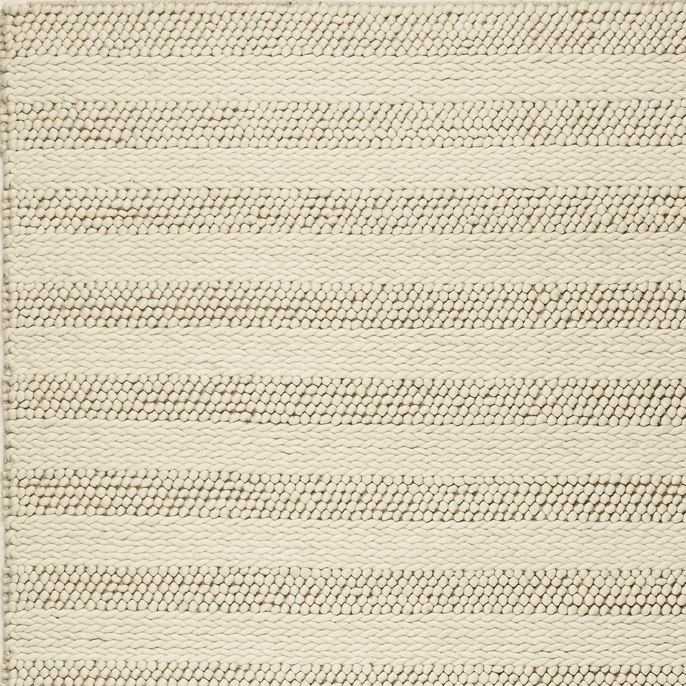 5'x7' White Ivory Hand Woven Knobby Cornish Stripe Indoor Area Rug - 349791. Picture 3