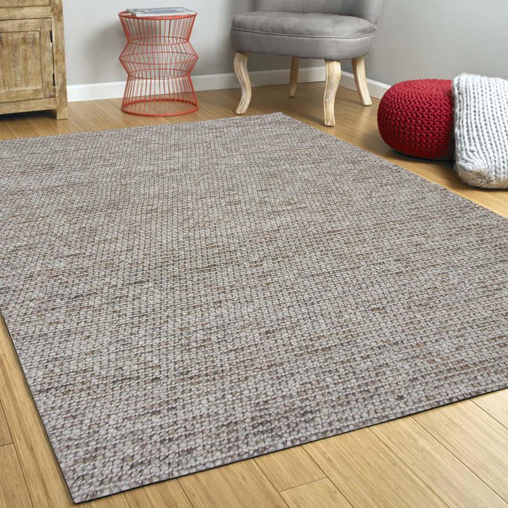 5' x 7'  Natural Wool Boucle Berber Style Area Rug - 349792. Picture 5