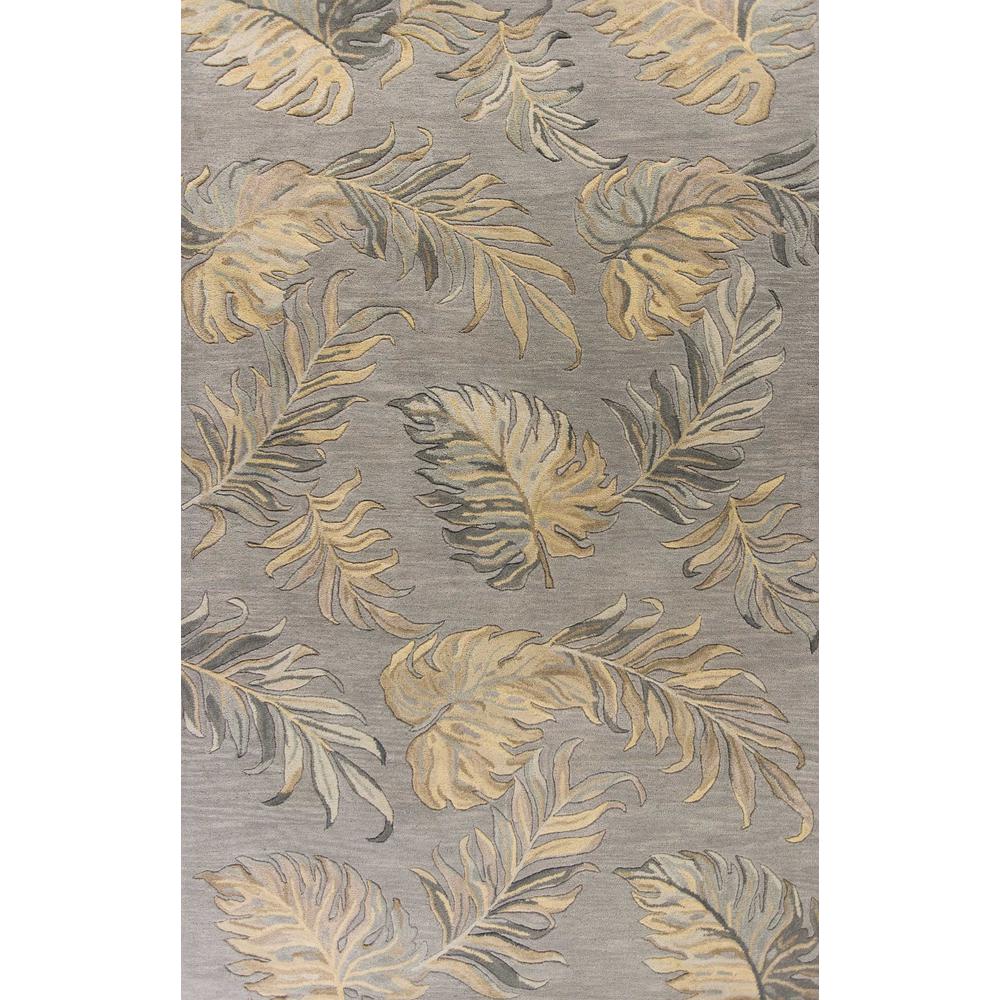 5'x8' Grey Hand Tufted Tropical Palms Indoor Area Rug - 349823. Picture 1