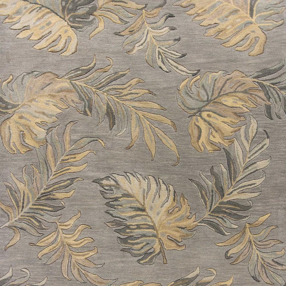 5'x8' Grey Hand Tufted Tropical Palms Indoor Area Rug - 349823. Picture 3