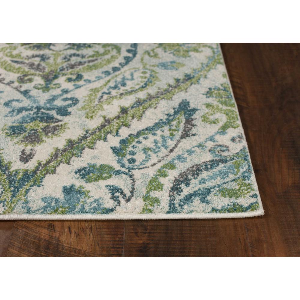 7' x 10'  Polypropylene Ivory or Teal Area Rug - 349847. Picture 4