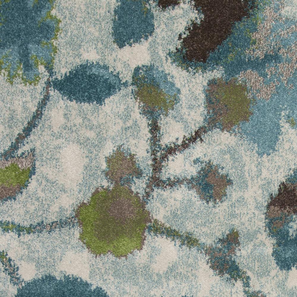 8'x11' Teal Blue Machine Woven Floral Indoor Area Rug - 349848. Picture 3