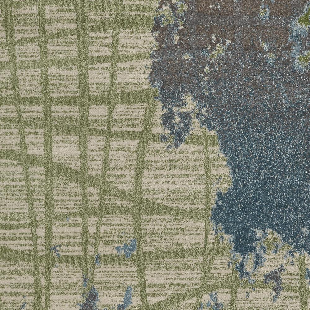 8'x11' Green Blue Machine Woven Abstract Indoor Area Rug - 349861. Picture 2
