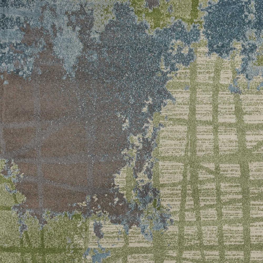 8'x11' Green Blue Machine Woven Abstract Indoor Area Rug - 349861. Picture 3