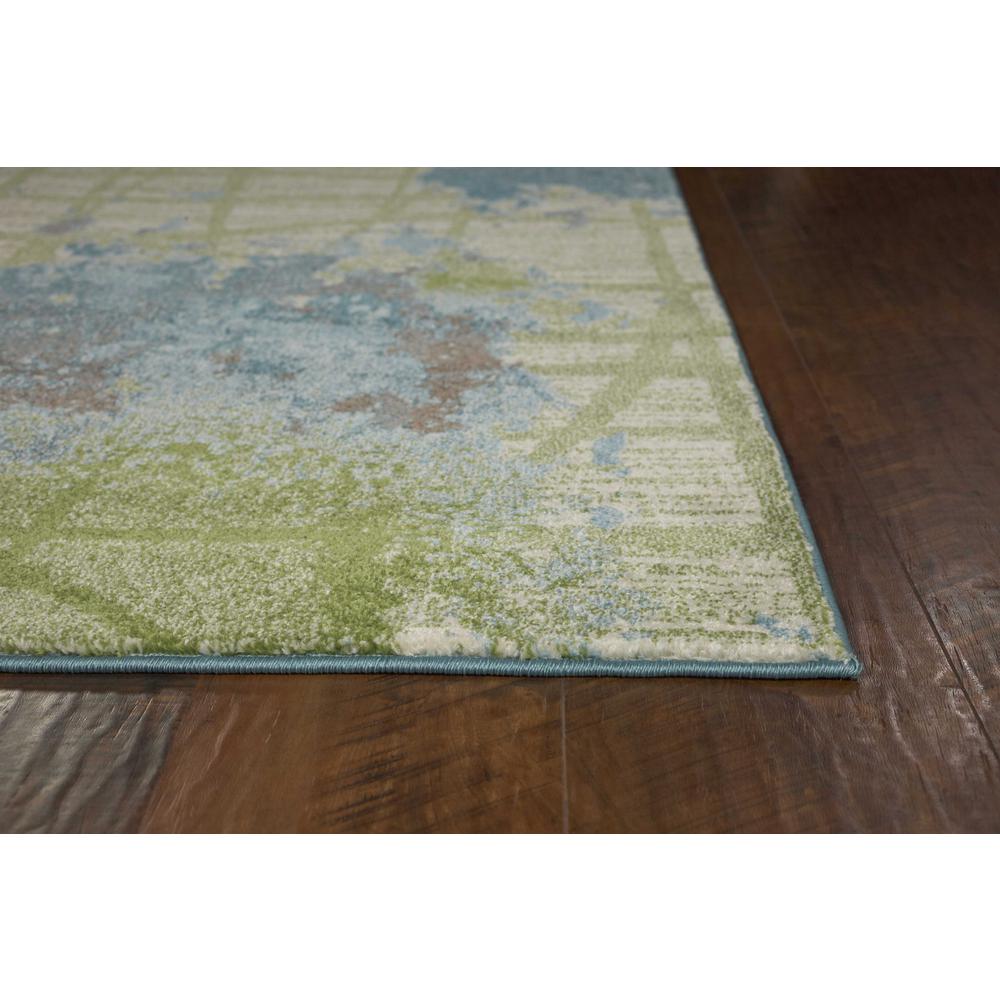 8'x11' Green Blue Machine Woven Abstract Indoor Area Rug - 349861. Picture 6