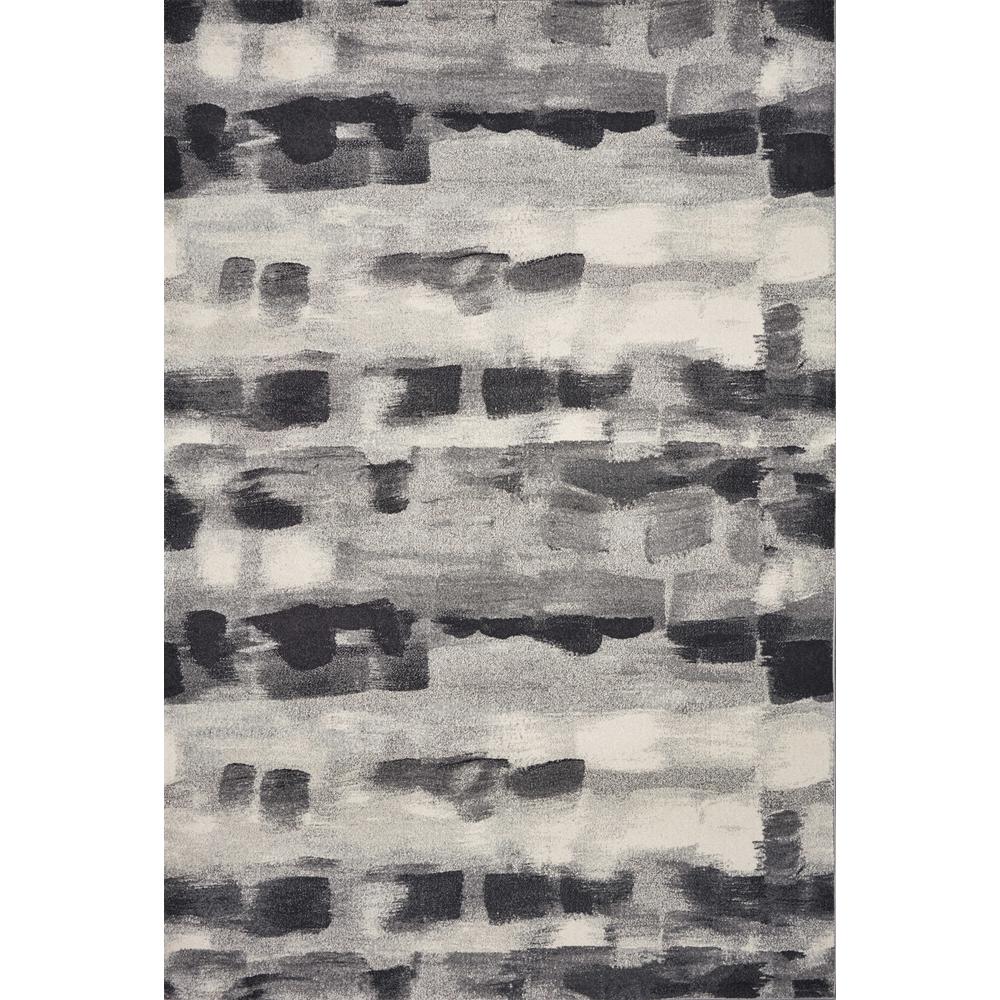 8'x11' Shades of Grey Machine Woven Abstract Brushstroke Indoor Area Rug - 349865. Picture 1