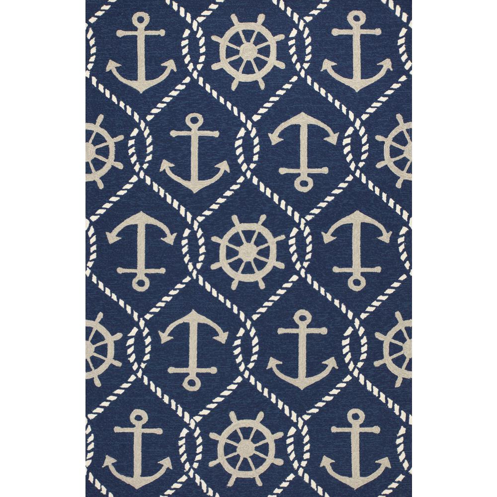 7' x 9'  UV treated Polypropylene Navy Area Rug - 349923. Picture 1
