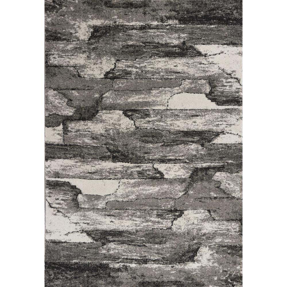 8'x11' Grey Machine Woven Abstract Indoor Area Rug - 349939. Picture 1