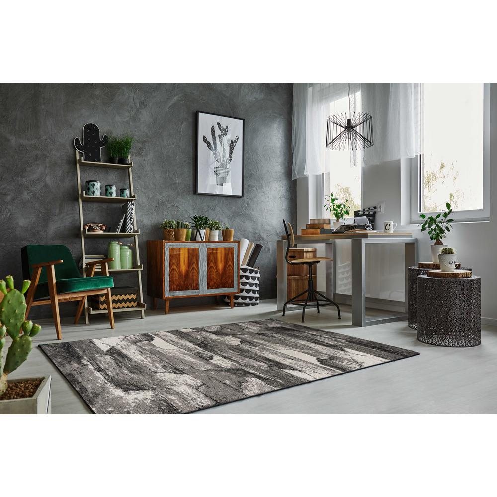 8'x11' Grey Machine Woven Abstract Indoor Area Rug - 349939. Picture 5