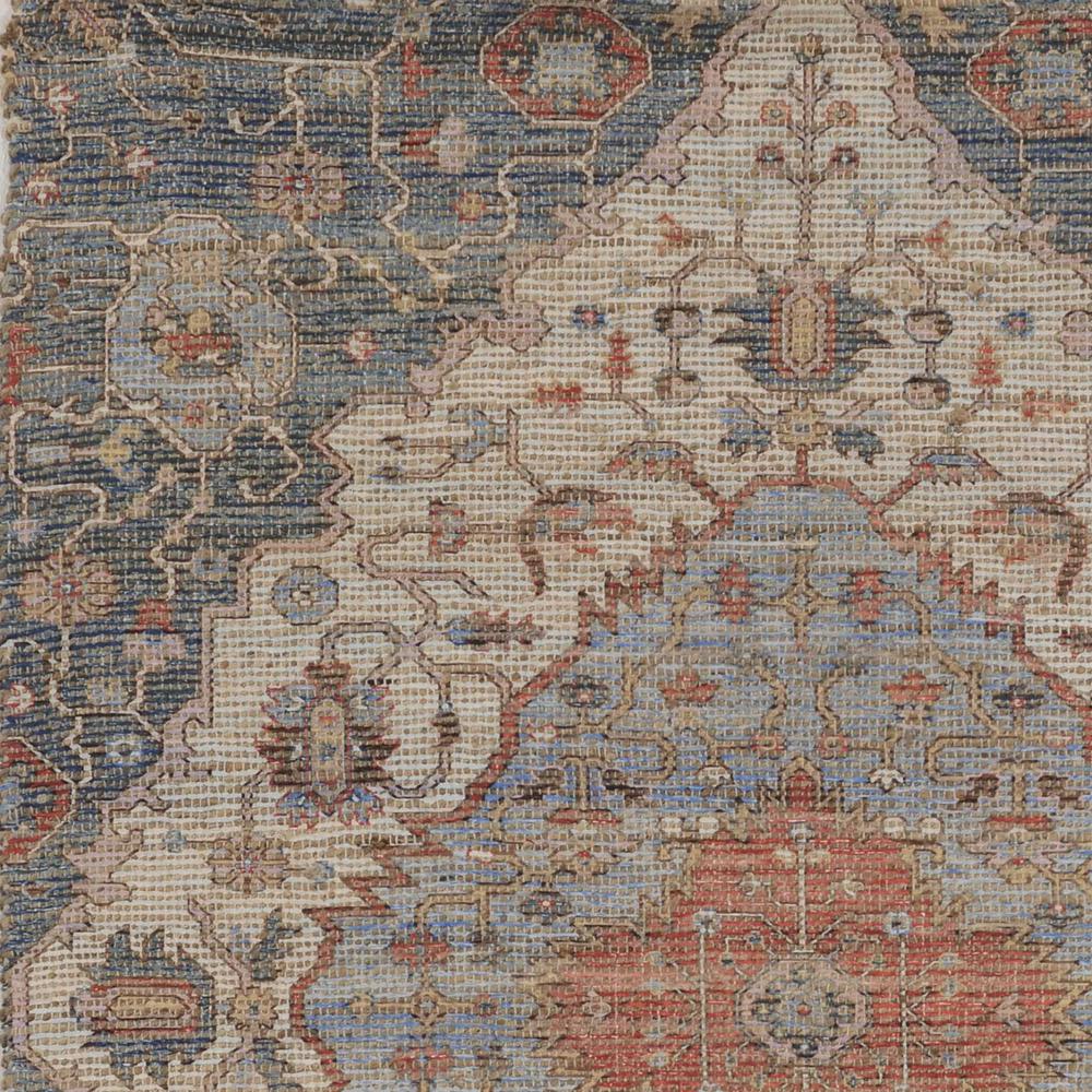 7'x12' Blue Red Hand Woven Traditional Medallion Indoor Area Rug - 349941. Picture 4