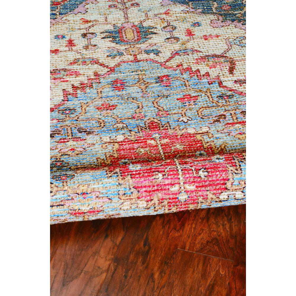 7'x12' Blue Red Hand Woven Traditional Medallion Indoor Area Rug - 349941. Picture 6
