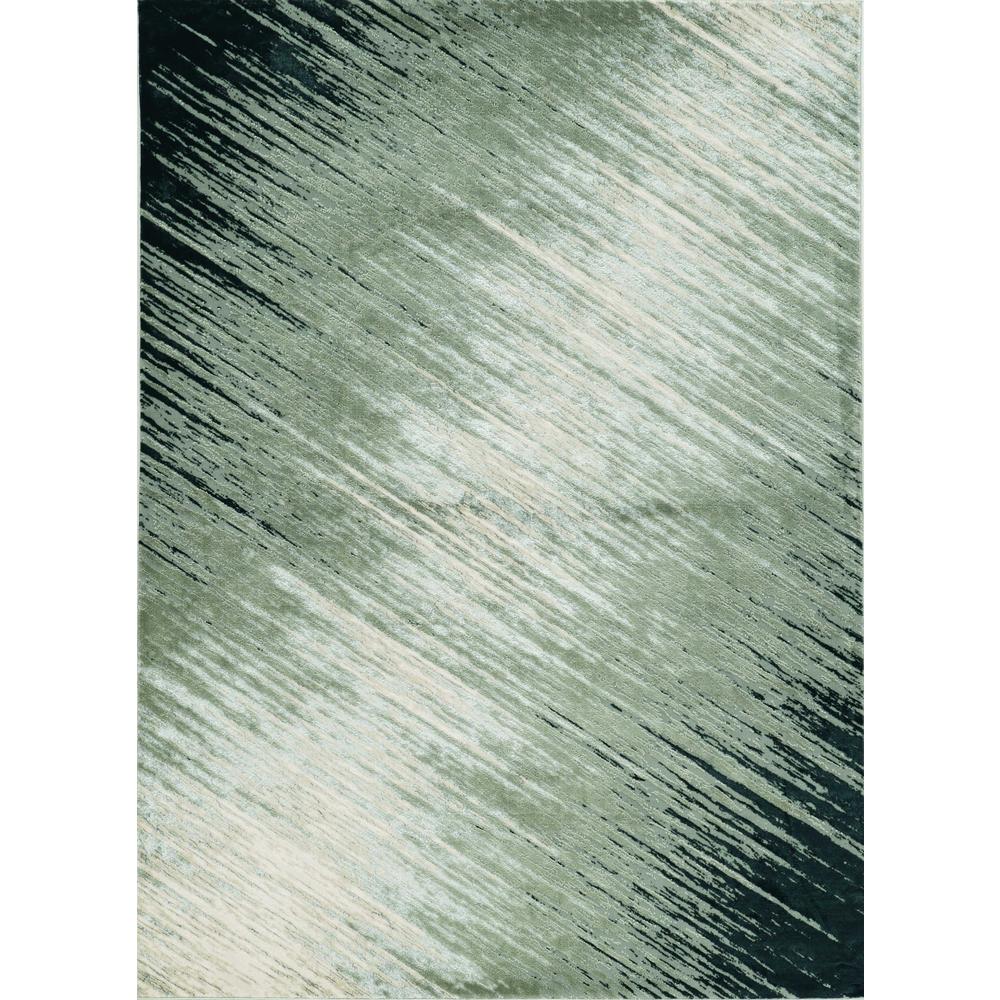 8'x11' Silver Grey Machine Woven Abstract Brushstroke Indoor Area Rug - 349971. Picture 1
