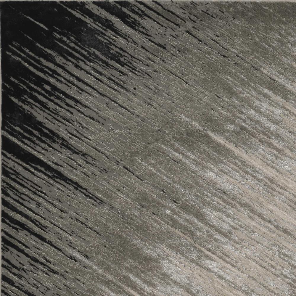 8'x11' Silver Grey Machine Woven Abstract Brushstroke Indoor Area Rug - 349971. Picture 3