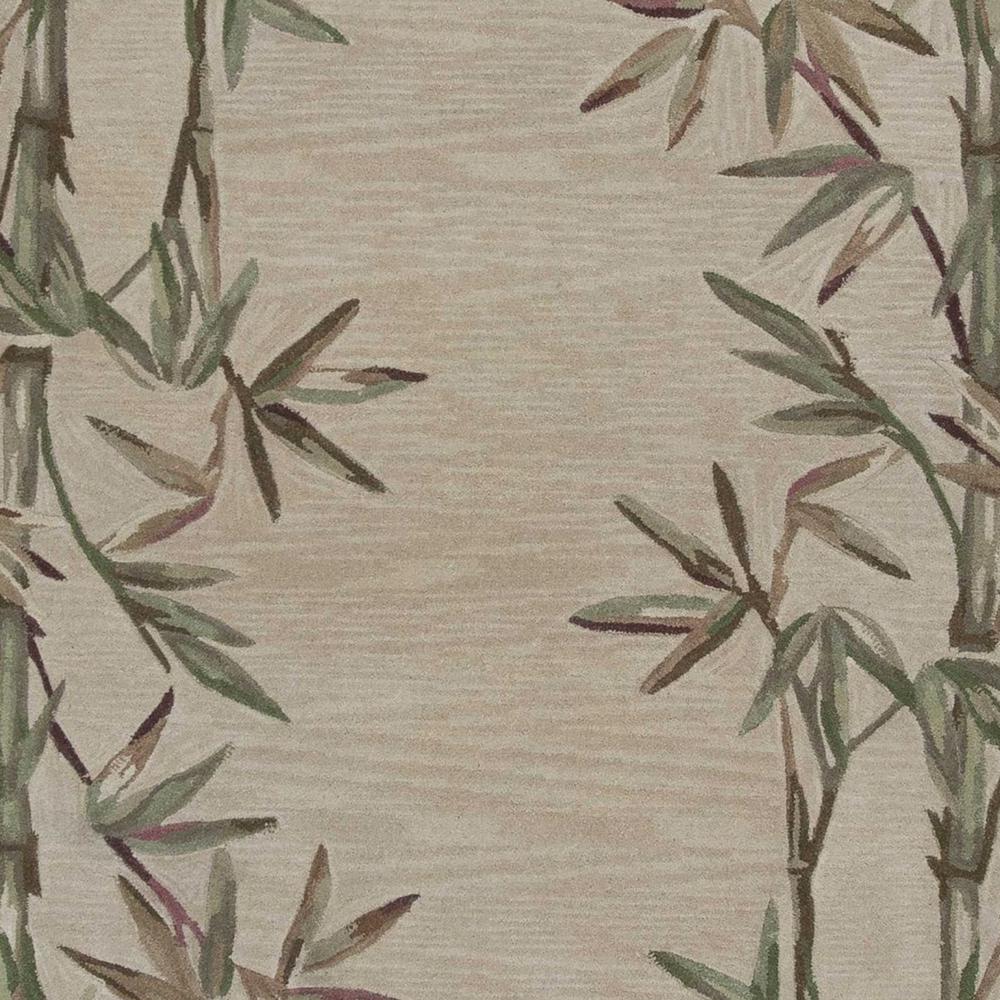 5'x8' Ivory Hand Tufted Bordered Bamboo Indoor Area Rug - 350042. Picture 4
