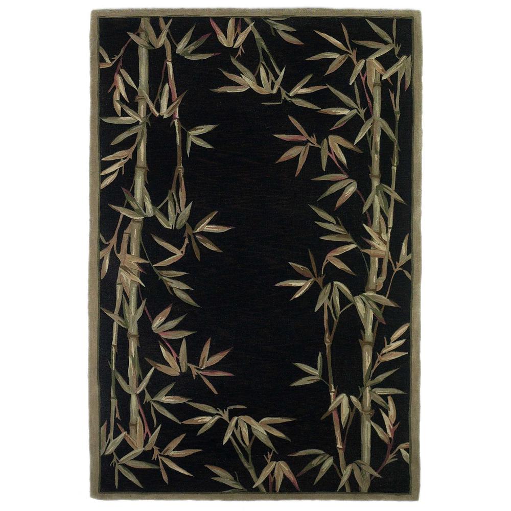 5' x 8'  Wool Black Area Rug - 350043. Picture 1