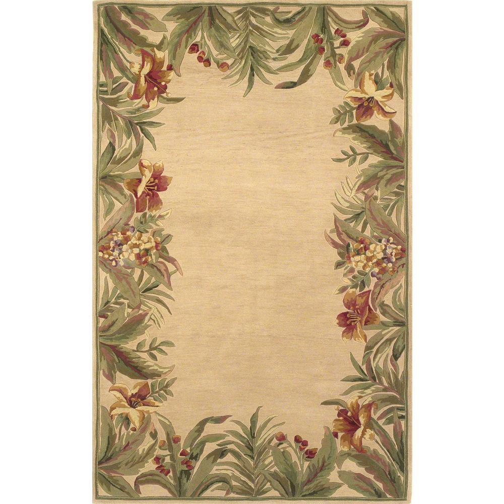 5' x 8'  Wool Ivory  Area Rug - 350045. Picture 1