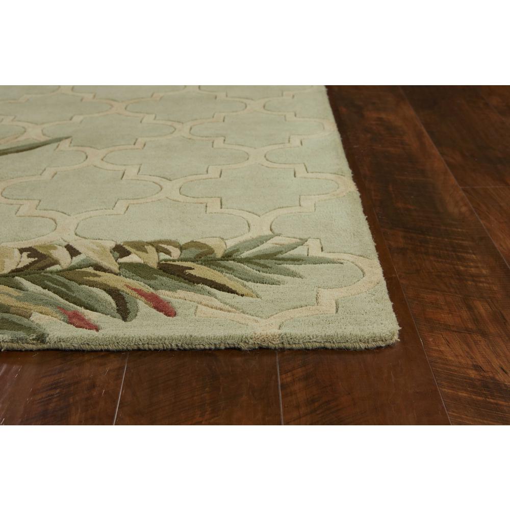 5'x8' Sage Green Hand Tufted Tropical Quatrefoil Indoor Area Rug - 350046. Picture 2