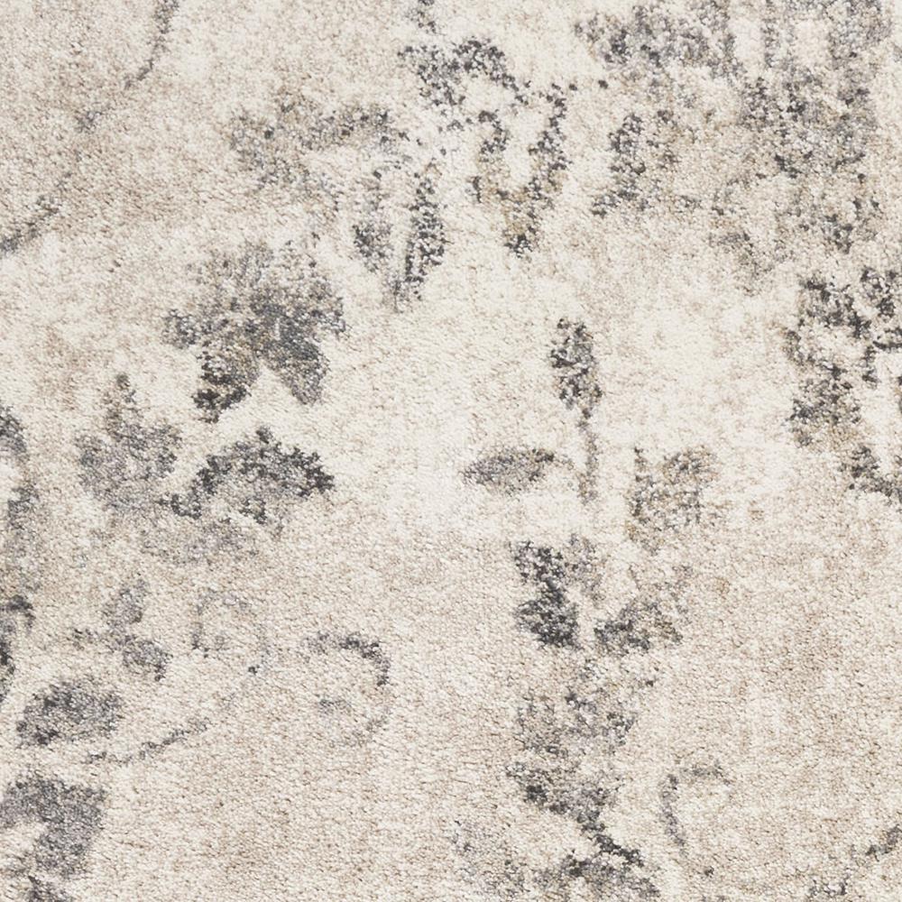 8'x10' Grey Machine Woven Distressed Floral Traditional Indoor Area Rug - 350055. Picture 2