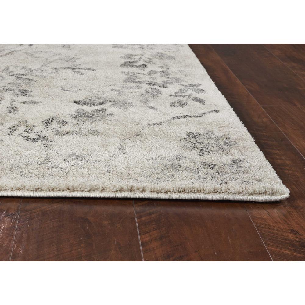 8'x10' Grey Machine Woven Distressed Floral Traditional Indoor Area Rug - 350055. Picture 4