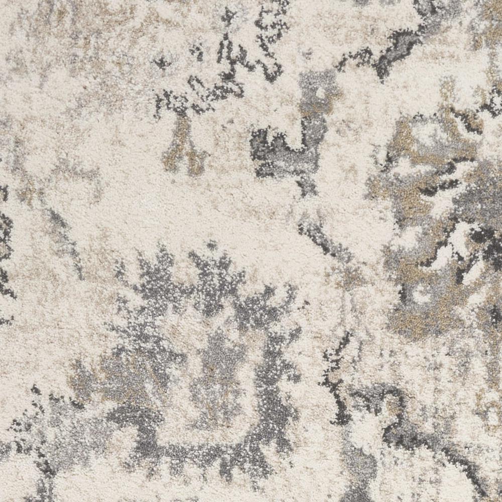 8'x10' Ivory Machine Woven Distressed Floral Traditional Indoor Area Rug - 350057. Picture 2