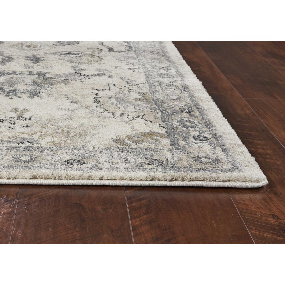 8'x10' Ivory Machine Woven Distressed Floral Traditional Indoor Area Rug - 350057. Picture 4