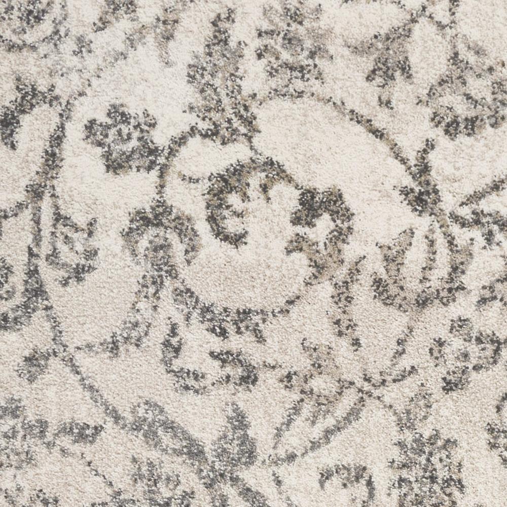 8'x10' Ivory Machine Woven Distressed Floral Vines Indoor Area Rug - 350059. Picture 2
