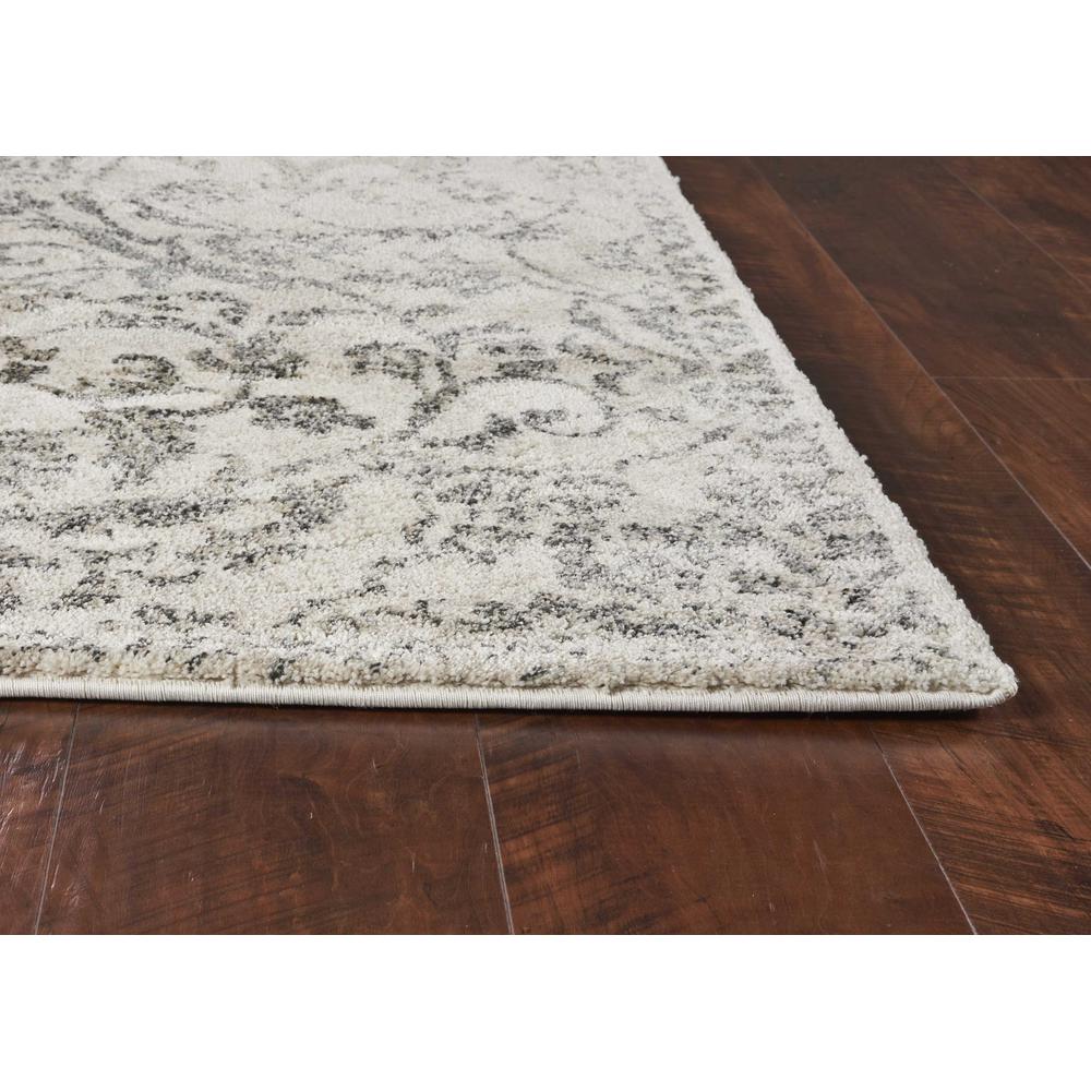 8'x10' Ivory Machine Woven Distressed Floral Vines Indoor Area Rug - 350059. Picture 4