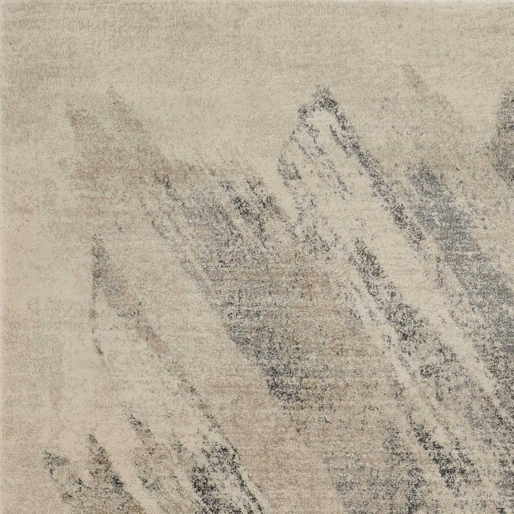 8'x10' Ivory Grey Machine Woven Abstract Brushstrokes Indoor Area Rug - 350063. Picture 3