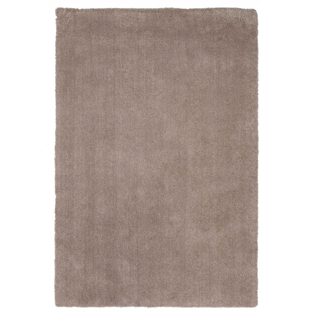 8' x 11' Solid Tan Beige Shag Area Rug - 350092. Picture 1