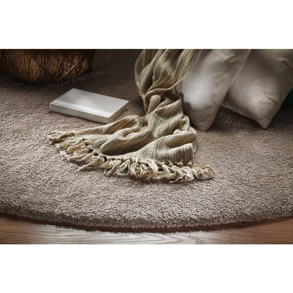 8' x 11' Solid Tan Beige Shag Area Rug - 350092. Picture 4