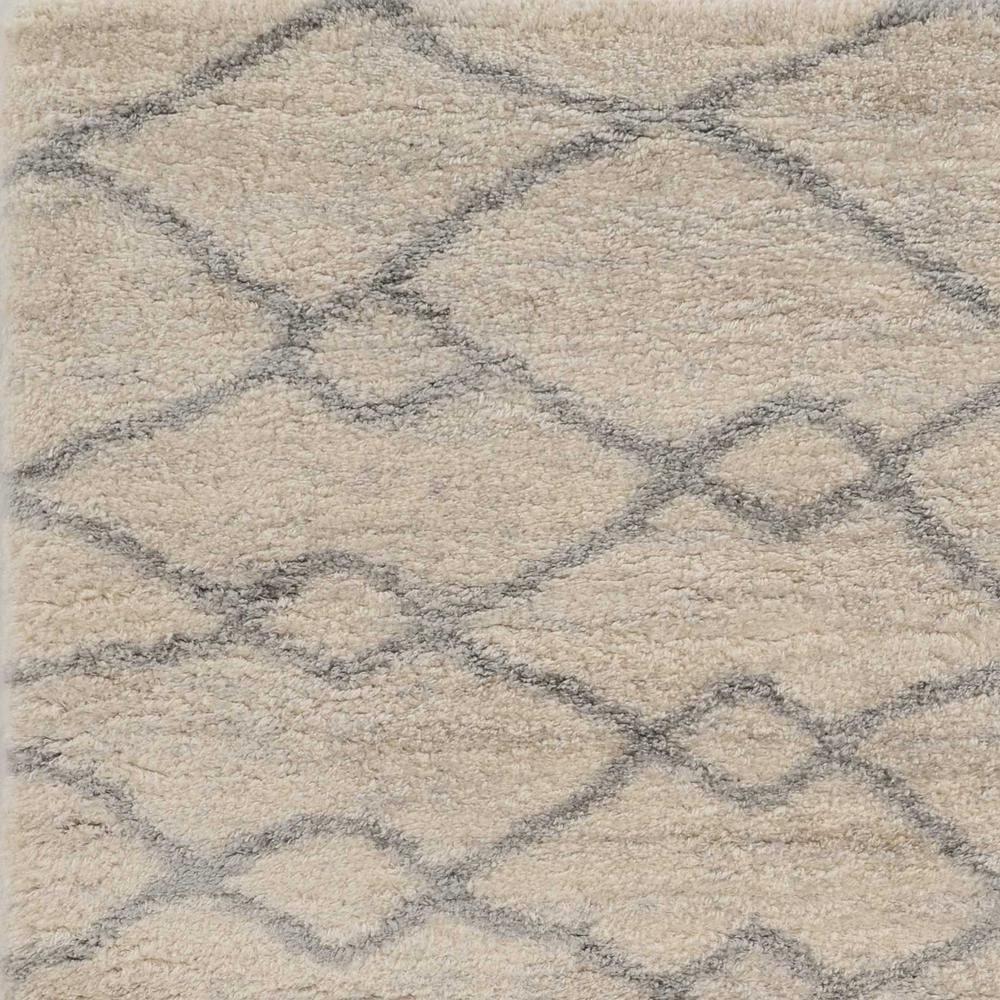 9'x13' Ivory Grey Machine Woven Chain Link Indoor Area Rug - 350103. Picture 3