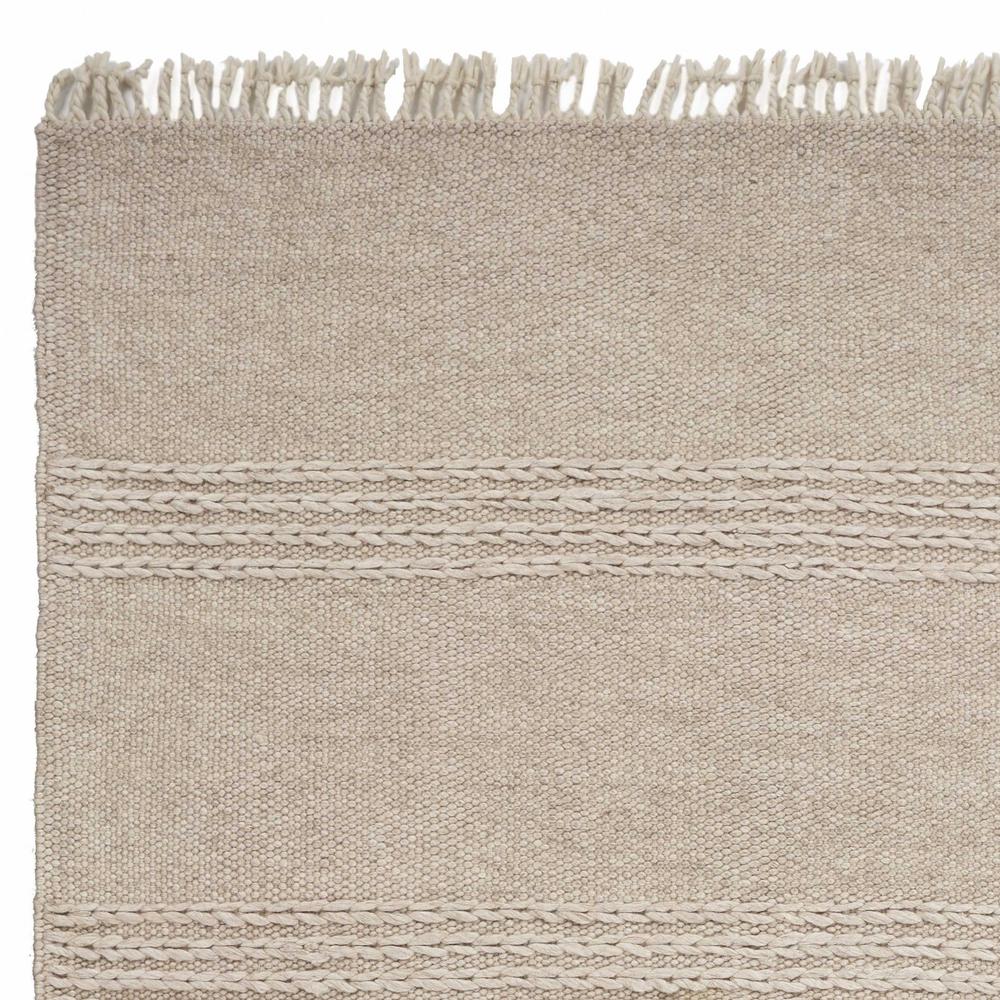 7' x 9'  Wool Natural Area Rug - 350144. Picture 3