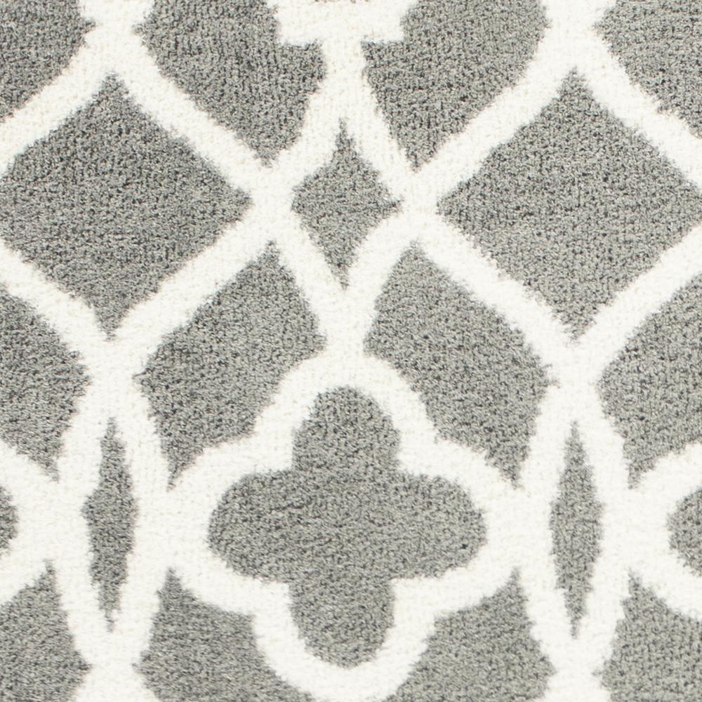 8'x11' Grey Ivory Machine Woven Ogee Indoor Shag Area Rug - 350186. Picture 2