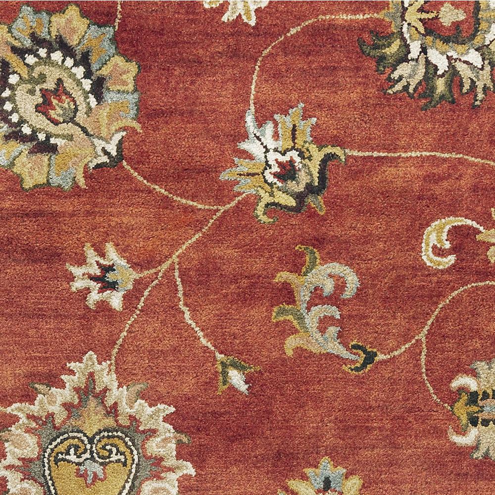 8'x11' Sienna Orange Hand Tufted Allover Traditional Floral Indoor Area Rug - 350259. Picture 3